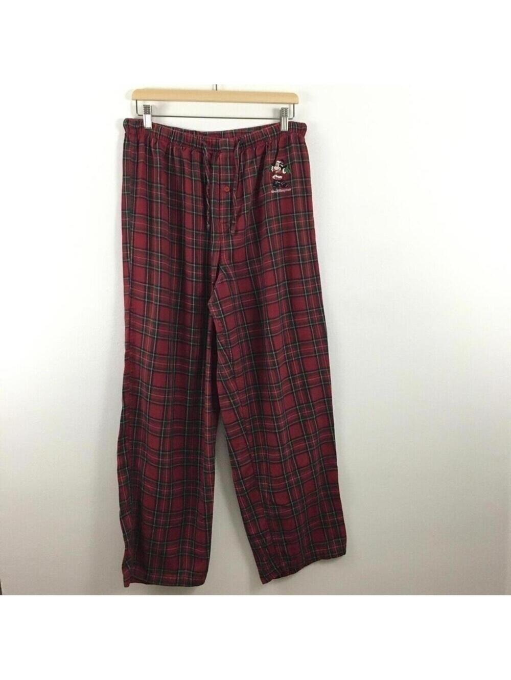 Walt Disney World Women’s Mickey Plaid Holiday Pajama Pants Size L